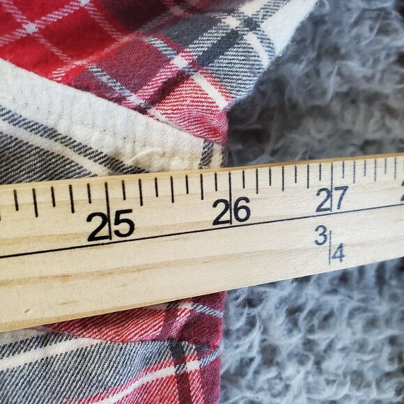 AVA & VIV Top Womens 2X Red Plaid Button-Down Flannel Long Sleeve - Picture 6 of 8
